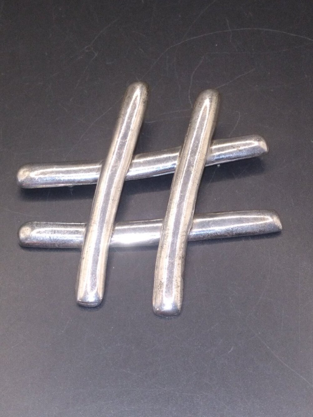 Cool Vintage Mexico Hashtag 925 Sterling Silver Brooch